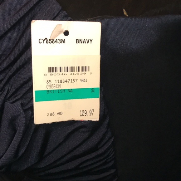 Tadashi cocktail dress NWT Navy Satin Ruched Size 10 Women’s - Picture 5 of 7